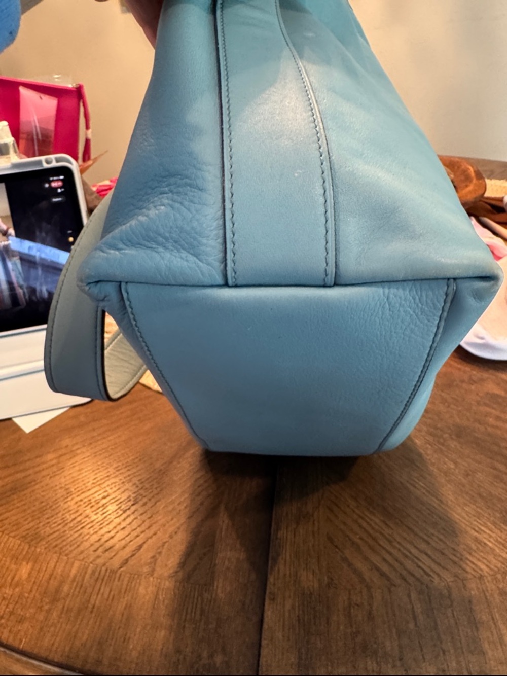 Coach Legacy Light Blue Leather Shoulder Bag with Tassel - Picture 12 of 13